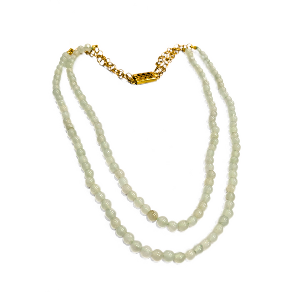 Natural Gemstone 2-Line Stone Mala - 15 Inches Necklace - Anjoriya Jewels