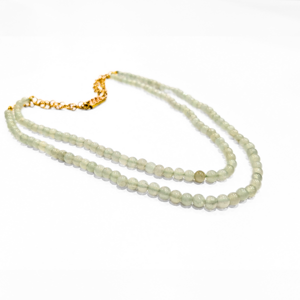 Natural Gemstone 2-Line Stone Mala - 15 Inches Necklace - Anjoriya Jewels