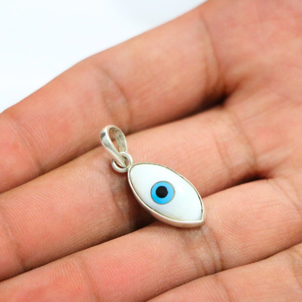 Evil Eye 925 Sterling Silver Charm Pendant - Anjoriya Jewels