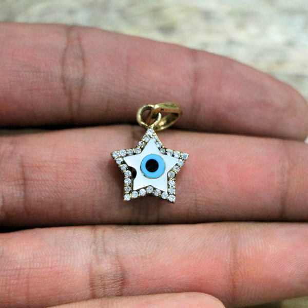 Evil Eye 925 Sterling Silver Star CZ Pendant - Anjoriya Jewels