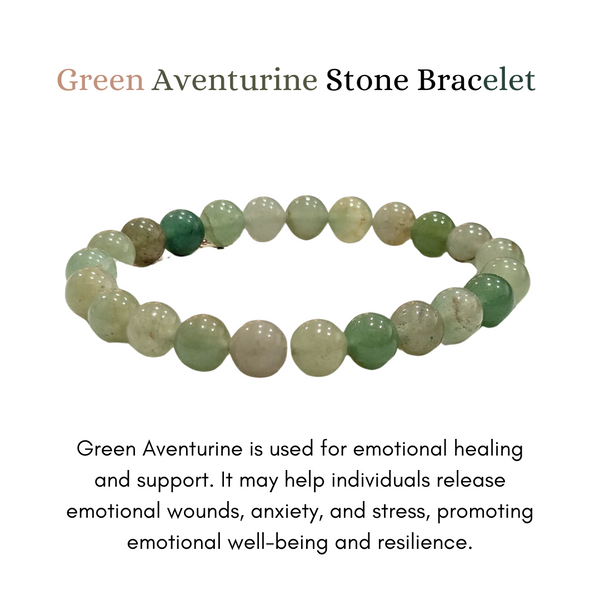 Green Aventurine Beads Crystal Bracelet, 8-MM Beads- Hand Beaded Stone Wear Girls, Boys, Men & Women - Positive Energy Stones, Fashion & Everyday Wear - Anjoriya Jewels