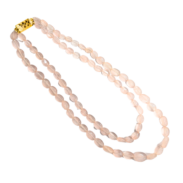 Radiant Love: Rose Quartz 2-Line Stone Mala - Anjoriya Jewels