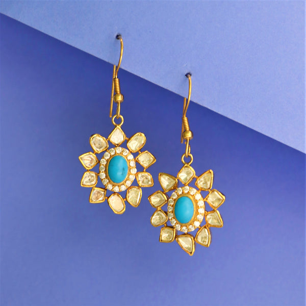 Turquoise Polki Dangle Earring - Anjoriya Jewels