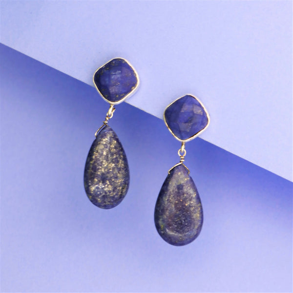 Lapis Lazuli Drop Earring - Anjoriya Jewels