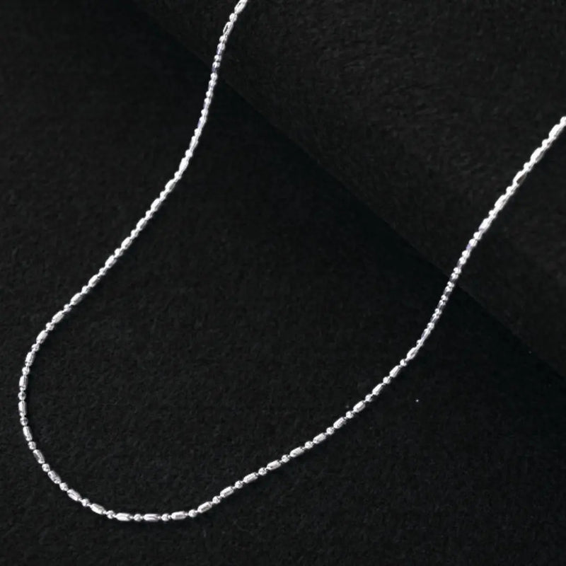 92.5% Sterling Silver Beads Link Chain - Anjoriya Jewels