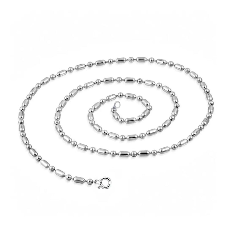 92.5% Sterling Silver Beads Link Chain - Anjoriya Jewels