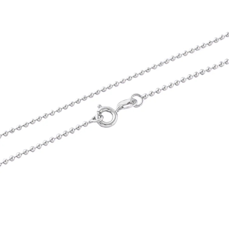 925 Sterling Silver Ball Bead Chain Necklace, 18 inches finished chain, silver chain, dainty everyday chain Italian Silver Necklace - Anjoriya Jewels