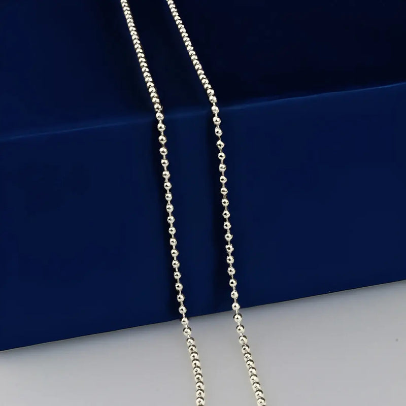 925 Sterling Silver Ball Bead Chain Necklace, 18 inches finished chain, silver chain, dainty everyday chain Italian Silver Necklace - Anjoriya Jewels