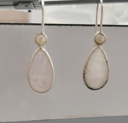 ROSE QUARTZ PEARL DROP EARRING - Anjoriya Jewels