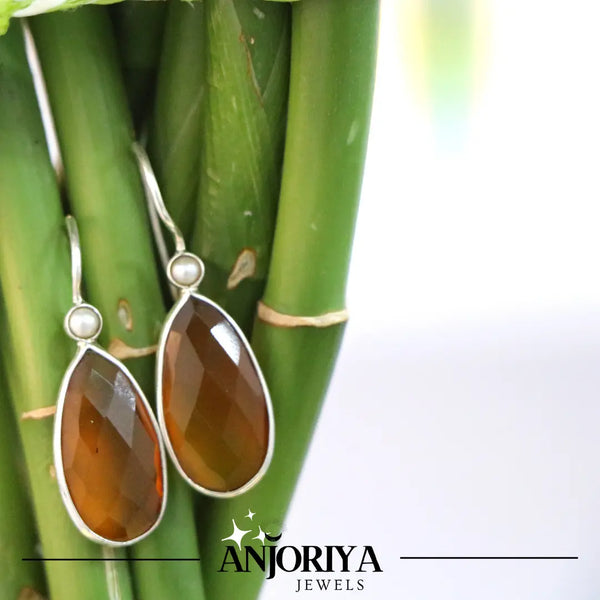 Citrine Teardrop Earring - Anjoriya Jewels