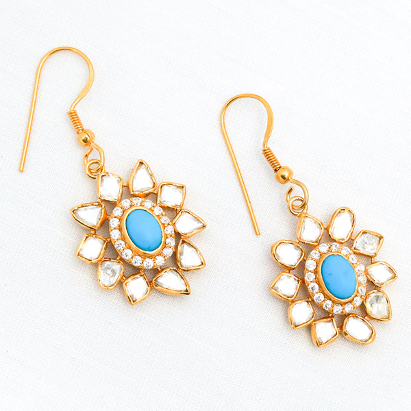 Turquoise Polki Dangle Earring - Anjoriya Jewels