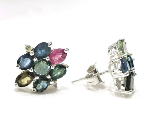 Multi Tourmaline Sterling Silver Oval Tops - Anjoriya Jewels